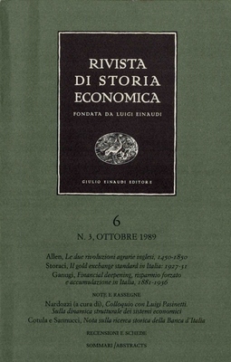Rivista di Storia Economica. N. 3 Ottobre 1989
