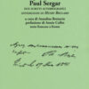 Il lago di Ginevra. Paul Sergar. Due scritti autobiografici antesignani di «Henry Brulard». Testo francese a fronte