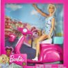 Barbie- Bambola Bionda con Scooter Rosa e Bianco