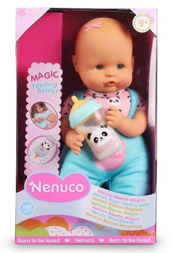 Nenuco - Biberon Magico, Bambola morbida, mentre beve il liquido dal biberon magicamente scompar