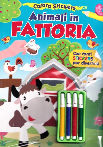 Colora stickers animali in Fattoria