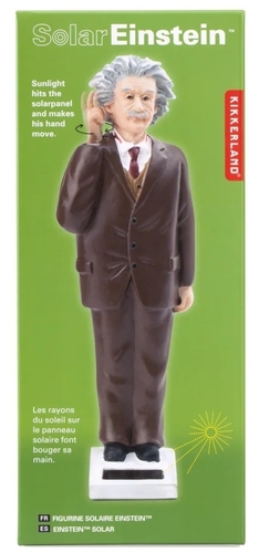 Kikkerland Solar Einstein, alimentato dai raggi solari, perfetto per libreria, davanzale, pannello portautensili, 1609, marrone, 16,5 x 3,8 x 3,8 cm