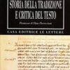 Storia della tradizione e critica del testo