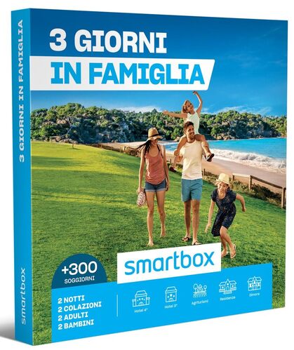 Smartbox - Cofanetto Regalo per la Famiglia - 3 Giorni in Famiglia - Idee Regalo Originale - 2 Notti con Colazione per 2 Adulti e 2 Bambini