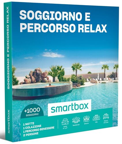 Smartbox - Cofanetto Regalo per Uomo o Donna - Soggiorno e Percorso Relax - Idee Regalo Originale - 1 Notte con Colazione e 1 Percorso Benessere per 2 Persone