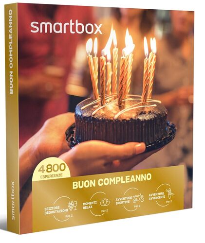 Smartbox - Cofanetto Regalo per Uomo o Donna - Buon Compleanno - Idee Regalo Compleanno - 1 degustazione o 1 Momento Benessere o 1 attività di Svago per 1 o 2 Persone