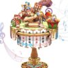 Tonecheer Scatola Musicale Puzzle 3D Legno, Kit di Modellismo DIY per Adulti, Carillon Rotante, Puzzle in Legno per Decorazione Domestica, Regalo di Compleanno o Natale (Il Tea Party di Alice)