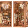 CUTEBEE DIY Book Nook Kit - Case in miniatura da costruire con mobili e luce LED, puzzle 3D fermalibri in legno artistico, modello per adulti, The Secret Rhythm