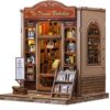 Fsolis Book Nook Kit, Per casa delle bambole, scaffale creativo e decorazione da scrivania, per adulti amanti dei libri e appassionati di miniature (The Drama Bookshop)