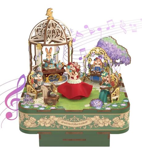 Tonecheer Scatola Musicale Puzzle 3D Legno, Kit di Modellismo DIY per Adulti, Carillon Rotante, Puzzle in Legno per Decorazione Domestica, Regalo di Compleanno o Natale (Valzer nel Giardino)