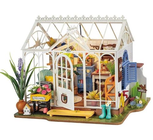 Rolife Dreamy Garden House Casa in legno fai da te in miniatura, 296 pezzi, montaggio 4H, 19,0 x 9,2 x 11,5 cm, non verniciato, stile tradizionale, tema natura, soggetto giardino, tutte le stagioni