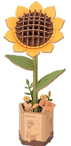 Puzzle decorativo in legno a forma di girasole, elegante decorazione per la casa, realizzato a mano con dettagli intricati per una bella esposizione