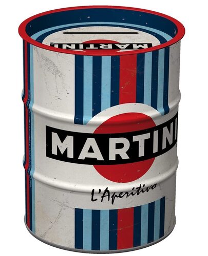 Nostalgic-Art Salvadanai retrò, Martini - L'Aperitivo – Idea regalo per amanti dei cocktail, Salvadanaio in metallo, Scatola dei soldi lamiera, 600 ml