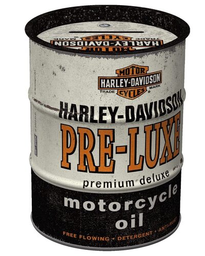 Nostalgic-Art Salvadanai retrò, Harley-Davidson - PRE-LUXE – Idea regalo per amanti di moto, Salvadanaio in metallo, Scatola dei soldi lamiera, 600 ml
