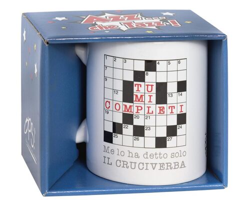 O.P.S. - Tazza In Cercamica Personalizzata, Con Frasi Divertenti e Dal Design Accattivante, Adatta Per Forno, Microonde, Lavastoviglie, Capacità 350ml, Formato cm 10hx8x8 - Cruciverba