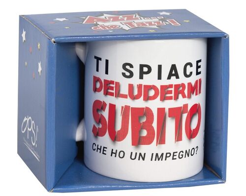 O.P.S. - Tazza In Cercamica Personalizzata, Con Frasi Divertenti e Dal Design Accattivante, Adatta Per Forno, Microonde, Lavastoviglie, Capacità 350ml, Formato cm 10hx8x8 - Deludermi