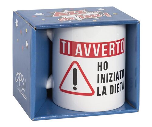 Franco Cosimo Panini O.P.S. - Tazza In Cercamica Personalizzata, Con Frasi Divertenti e Dal Design Accattivante, Adatta Per Forno, Microonde, Lavastoviglie, Capacità 350ml, Formato cm 10hx8x8 - Dieta