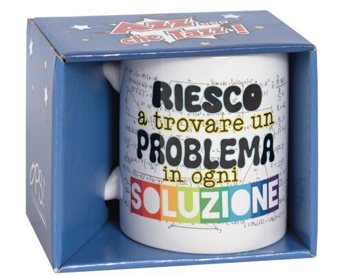 O.P.S. - Tazza In Cercamica Personalizzata, Con Frasi Divertenti e Dal Design Accattivante, Adatta Per Forno, Microonde, Lavastoviglie, Capacità 350ml, Formato cm 10hx8x8 - Problema