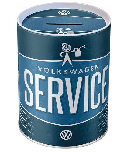 Nostalgic-Art Salvadanai retrò, Volkswagen – Service – Idea Regalo per i Bus VW, Salvadanaio in Metallo, Scatola dei Soldi lamiera, 1 l