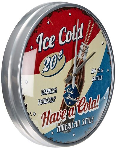 Nostalgic-Art Orologio da Parete USA Have a Cola – Idea Regalo per Amanti delle cene, Grande Decorazione per la Cucina, Design Vintage, Ø 31 cm