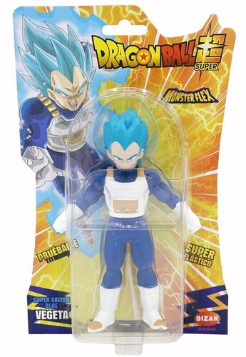 Bizak Monsterflex Dragon Ball Super Saiyan Blue Vegeta - Bambola super estensibile ed elastica, 25 cm, 12 da collezionare, per adulti fan collezionisti e bambini dai 6 anni (64390230)