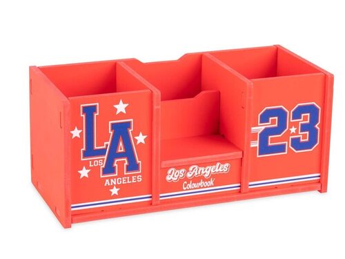 Colourbook Organizer Da Scrivania, Portapenne, Portaoggetti Multifunzione, Los Angeles rosso