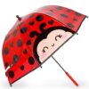 Legami - Ombrello per Bambini Dancin' In The Rain, Tema Ladybug, Struttura Antivento, Apertura manuale, Chiusura in Tessuto con Spazio per Nome, Impugnatura a Gancio, 73x65 cm