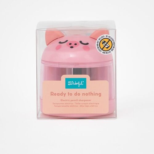 Mr. Wonderful Temperamatite Elettrico Lazy Maialino – Con Contenitore – Cartoleria Originale