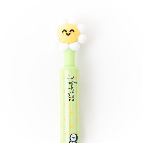 Mr. Wonderful – Penna Cancellabile Bo-Bo Click! “Margherita” – Gomma sulla Punta e Presa Ergonomica – Inchiostro Blu