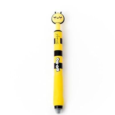 Mr. Wonderful – Penna Cancellabile Bo-Bo Click! “Ape” – Gomma sulla Punta e Presa Ergonomica – Inchiostro Blu – Design Allegro