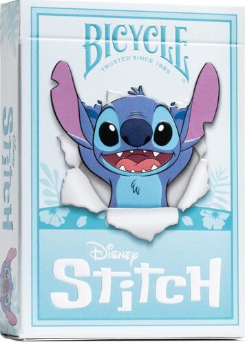 Bicycle Carte da Gioco Disney Stitch, 1 Mazzo, Finitura con Cuscino d'Aria, Professionale, superba maneggevolezza e Durata, Ottimo Regalo per Collezionisti di Carte, Blu, Medie