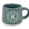 CLEARCO Tazzina da caffè personalizzata con piattino e scatola - Lettera K