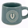 CLEARCO Tazzina da caffè personalizzata con piattino e scatola - Lettera V