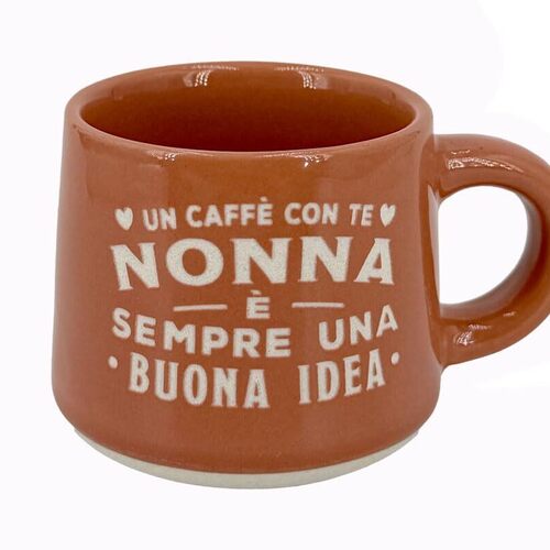 CLEARCO Tazzina da caffè personalizzata con piattino e scatola - Nonna
