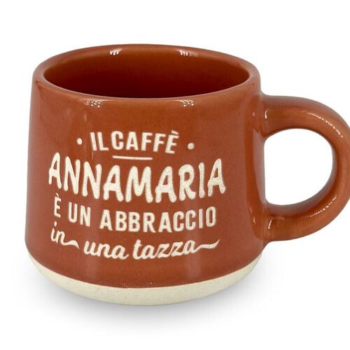 CLEARCO Tazzina da caffè personalizzata con piattino e scatola - Annamaria
