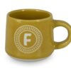 CLEARCO Tazzina da caffè personalizzata con piattino e scatola - Lettera F