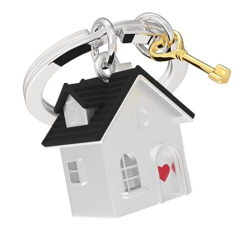 METALMORPHOSE – Portachiavi Maison du Bonheur – Porta chiavi – Regalo per uomo e donna, grigio, taglia unica