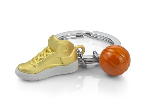 METALMORPHOSE - Portachiavi in metallo 3D basket, passione sportiva, regalo uomo, regalo da donna, giochi olimpici, oro, taglia unica, Moderno