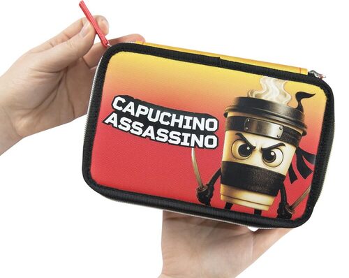 BRAINROT - Astuccio Scuola Ufficiale Brainrot, Astuccio 3 Scomparti con Forbici, Pennarelli, Matite Colorate, Penne, Temperino, Righello e Gomma, Interno Foderato, 20x13hx7 cm