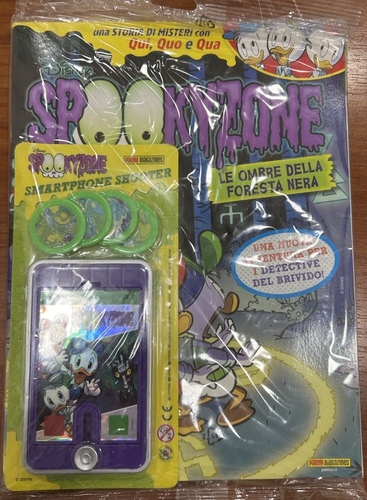 Spookyzone Topolino smartphone shooter gadget Qui Quo Qua blister sigillato Panini