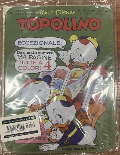 Targa Topolino N 289 1961 134 Pagine a Colori Disney Placca Vintage Sigillata