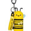 Legami - Portamonete con Portachiavi Mini Kawaii, Tema Bee, con Anello a Spirale, Moschettone e Laccio da Polso, in Silicone, 5 x 12 x 5 cm