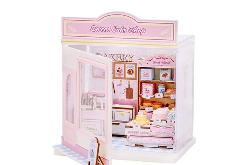 I-TOTAL® - Mini Shop Kit di Montaggio Fai da Te – Modellino Creativo 3D da Costruire, Decorazione per Casa e Scrivania, Hobby Creativo (MINI WORLD) (SWEET CAKE SHOP)