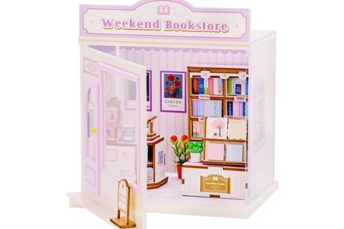 I-TOTAL® - Mini Shop Kit di Montaggio Fai da Te – Modellino Creativo 3D da Costruire, Decorazione per Casa e Scrivania, Hobby Creativo (MINI WORLD) (WEEKEND BOOKSTORE)
