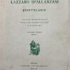 Lazzaro Spallanzani - Epistolario Vol. I (1750-1773) Sansoni Antiquariato 1958