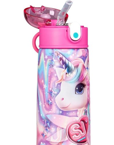 SJ GANG STYLE JAM GANG Borraccia termica, Multicolore, 500 ml, Acciaio Inox, Bpa free, Tenuta stagna, Mantenimento temperatura caldo 12h reddo 24h, Riutilizzabile, Bambina, Ragazza, Scuola, Sport