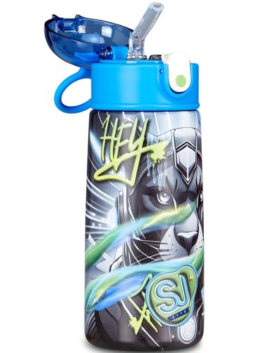 SJ GANG STYLE JAM GANG Borraccia termica, Multicolore, 460 ml, Acciaio Inox, Bpa free, Tenuta stagna, Mantenimento temperatura caldo 12h reddo 24h, Riutilizzabile, Bambino, Ragazzo, Scuola, Sport