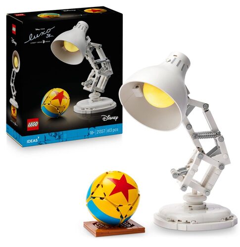 LEGO Ideas | Disney Pixar Luxo Jr. - Idea Regalo Festa del Papà - Set con Lampada da Costruire per Adulti - Gadget Cinematografico con Riferimenti ai Film - Decorazione per Casa da Collezione - 21357