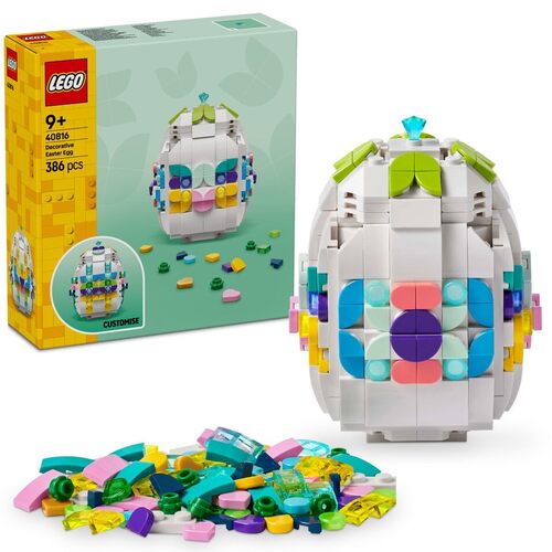 LEGO Uovo di Pasqua Decorativo - Regalo di Pasqua per Bambine e Bambini da 9 Anni - Decorazione Pasquale Giocattolo con Elementi Colorati come Cuori Dorati e Pietre Preziose - Arte e Mestieri - 40816