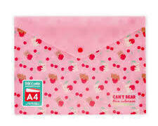 Fold & Order Document Folder Teddy Bear Cherry
